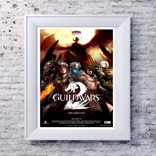 Guild Wars 2 Epic Action RPG Game Gaming Digital Image Plate Alternative Artwork Cover Minimal Minimalist Movie Film Poster Design