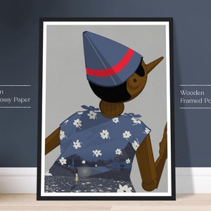 Print Pinocchio Wall Art Fairy Tale Poster Pinocchio Illustration Children Wall Decor Pinocchio