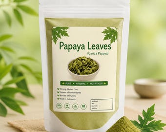 100 g de polvo de hojas de papaya orgánica / Carica Papaya (hojas secas) Ceylon fresco