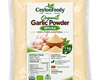 Organic Garlic Powder | 100% Natural Fine Ground Seasoning for Cooking
