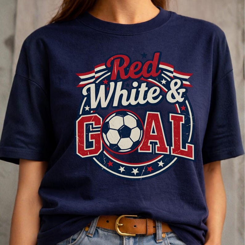 World Cup 2026 Shirt, Red White and Goal T-shirt, USA Soccer Fans Tee image 2