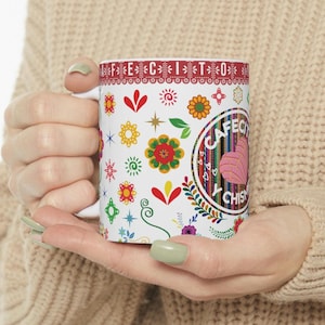 Cafecito y Chisme Ceramic Mug, Mexican Tea cup, Gift for Latina Mom, Gift for Grandma, Birthday gift, Hispanic Mugs,  Latinos Coffee Cup