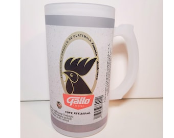 Personalized Gallo Beer Mug: Guatemalan Chapin Frosted Glass