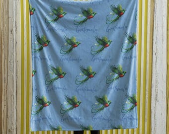 Guatemala El Quetzal Velvet Plush Blanket: Cultural Home Decor Throw