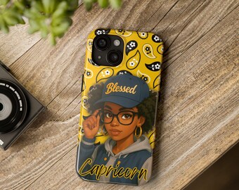 Black Girl Zodiac Bandana Phone Case: Durable Protective Cover