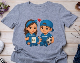 Guatemala Kids T-Shirt: Cartoon Soccer Design, Guatemalan Pride