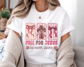Fall for Jesus Christian T-Shirt: Autumn Faith Graphic Tee