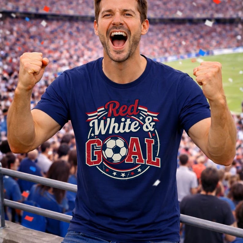 World Cup 2026 Shirt, Red White and Goal T-shirt, USA Soccer Fans Tee image 3