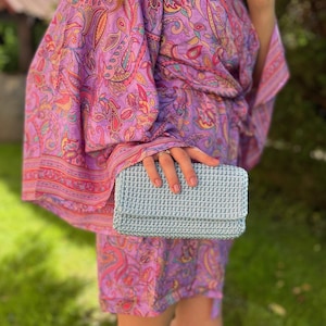 Evening shoulder bag, crochet bag, clutch bag, small bag, handbag, glitter bag, trendy bag, wedding bag