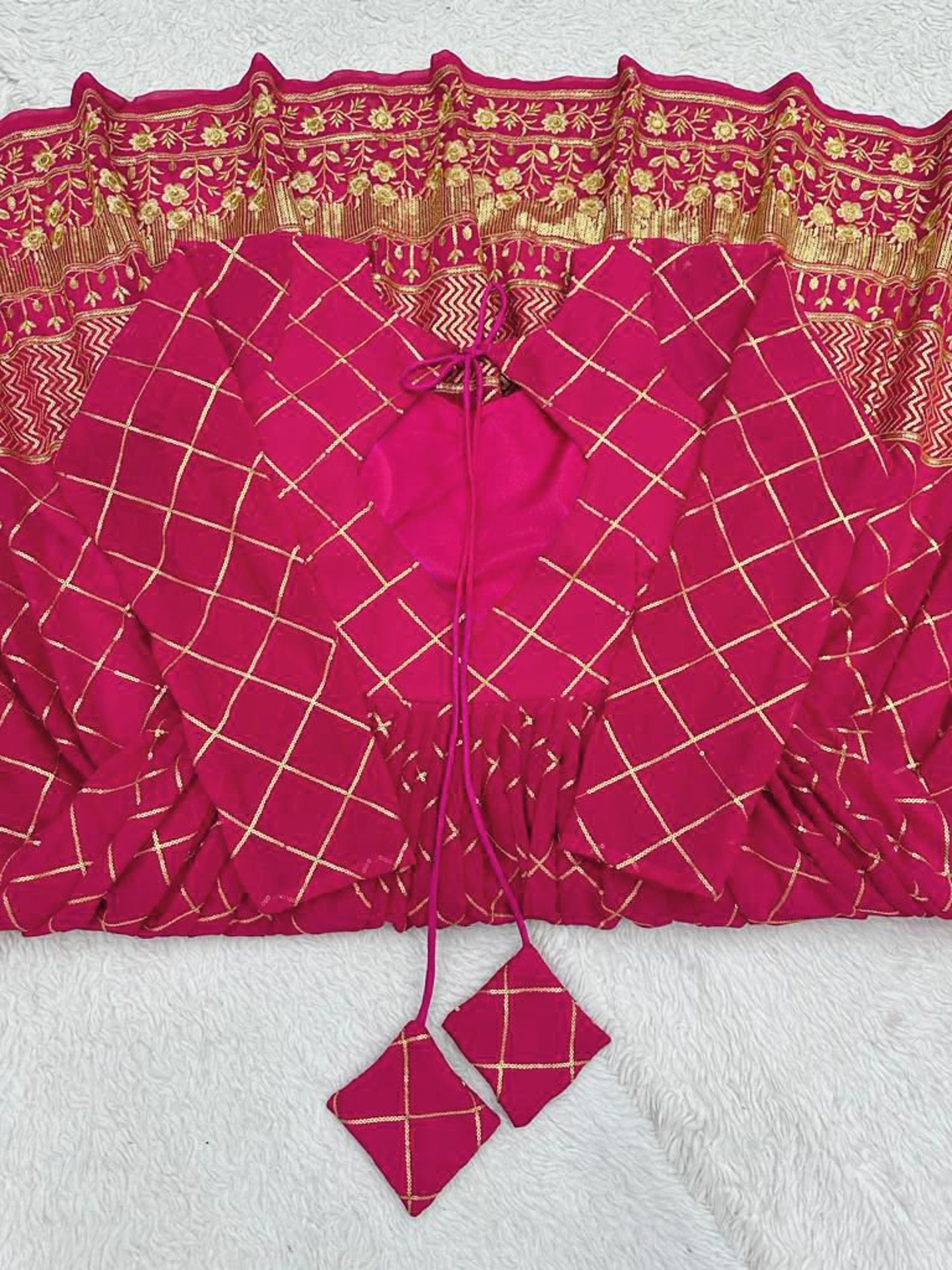 Beautiful silk gown with heavy worked dupatta
