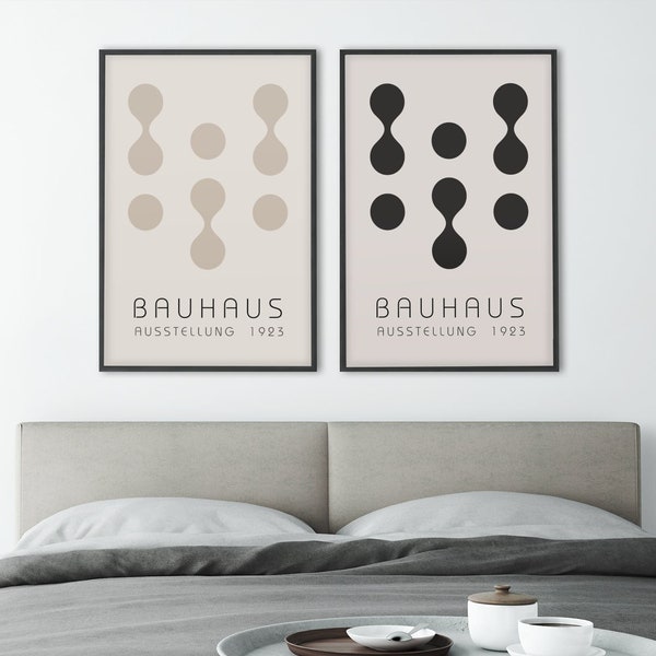 Set of Wall Arts, Bauhaus 1919 Design, Museum Exhibit Print, Gallery Wall Set Bundle, Japandy, Scandi Decorations, Nordic Decore, Artful Art