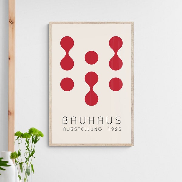 Bauhaus 1919 Print, Brown Abstract Poster, Japandy Design, Scandi Decorations, Nordic Wall Art, Museum Exhibit Printable, Mid Century modern