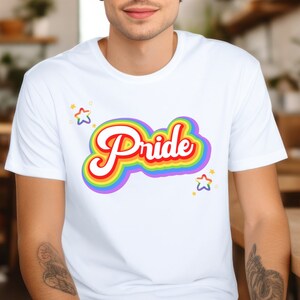 Rainbow Pride Shirt - LGBTQ+ T-Shirt, Pride Month Gift, Colorful Retro Pride Ally Tee, Inclusive & Supportive Unisex LGBTQ Apparel