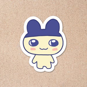 Tamagotchi Mametchi Vinyl Sticker – Handdrawn Tamagotchi Inspired Kawaii Decal, Cute Cat Sticker for Laptop, Journal or Water Bottle