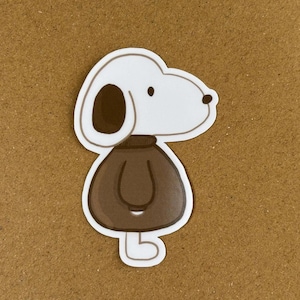 Fall Snoopy Sticker: Handmade Laminated Peanuts Character, Waterproof Vinyl Decal