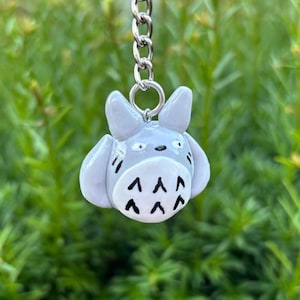 Handmade Totoro Keychain – Cute Kawaii Polymer Clay Bag Charm, Ghibli-Inspired My Neighbor Totoro Accessory for Anime Fans