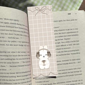 Segnalibro Coquette Miffy - Accessorio per libri carino e fatto a mano ispirato a Miffy, cancelleria estetica per lettori e amanti dei regali