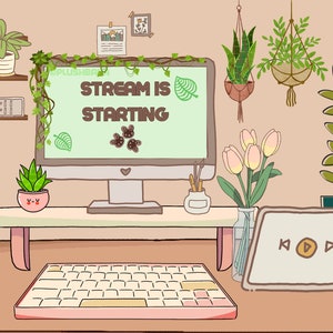 Cozy Animated 3in1 TWITCH OVERLAY SCREENS | Aesthetic, Lofi, Cozy, Cottagecore (Stream Start, Pause Screen, Stream Ending)