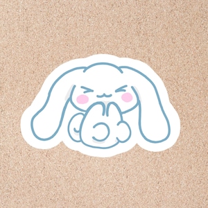 Cinnamoroll Vinyl Aufkleber - Handgezeichneter laminierter Sanrio-inspirierter Aufkleber, niedlicher Kawaii Aufkleber für Laptop, Journal, Wasserflasche
