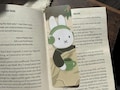 cozy fall miffy inspired bookmark – handmade laminated autumn bunny reading tracker, cute book accessory & kawaii stationery for readers product logo