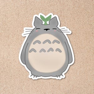 My Neighbor Totoro Vinyl Sticker – Handdrawn Laminated Ghibli-Inspired Decal, Cute Anime Sticker for Laptop, Journal, Water Bottle