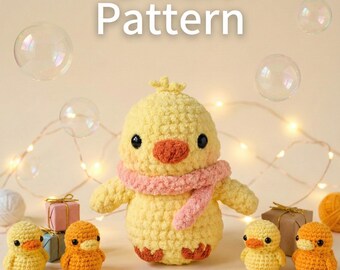 かぎ針編みのネギダック編みぐるみパターン、かわいいアヒルの