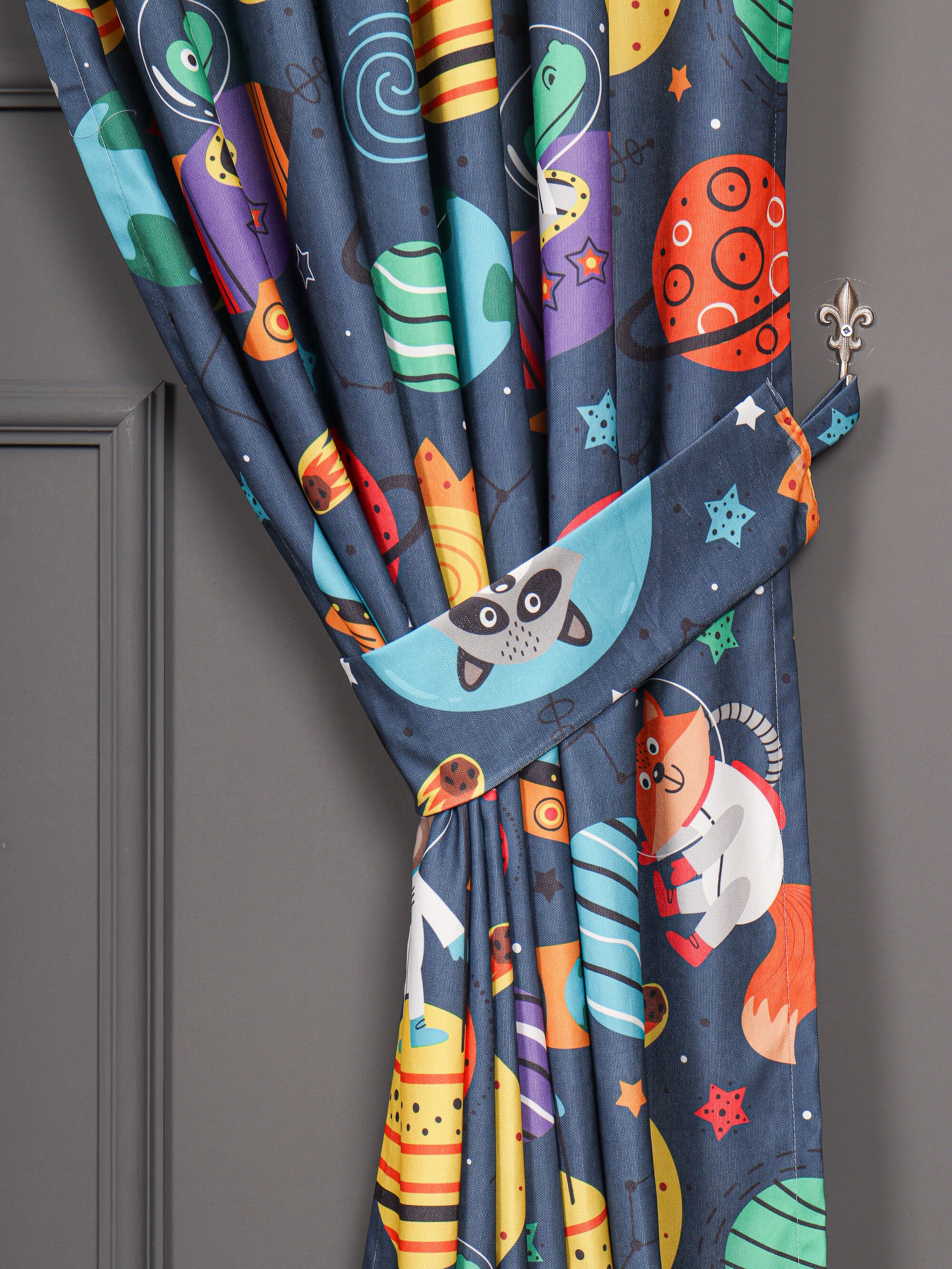 Kids Room Curtains With Space Theme, Planets Curtains, Space Playroom ...