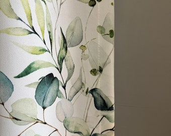 Green Flower Pattern Curtain, Luxury Art Deco Curtains,Vintage Style For Living Room Curtains,Custom Curtains,Grommet Curtains, Chaenomeles