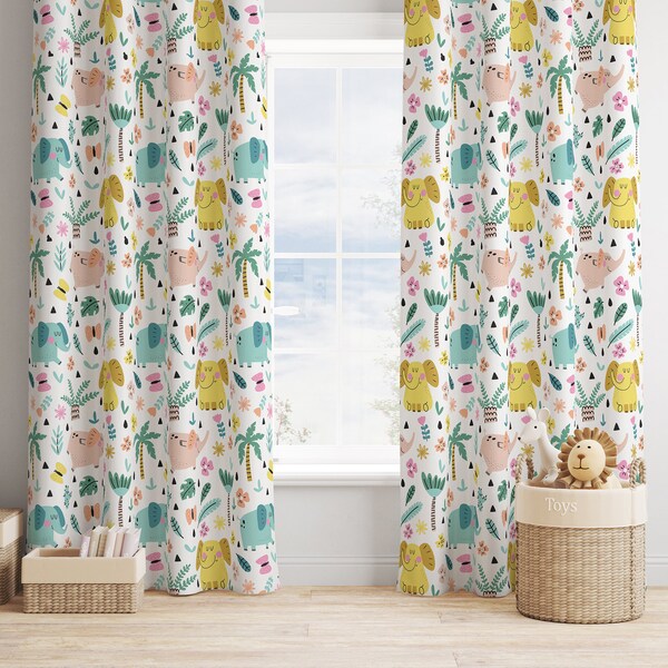 Elephant Curtains Etsy