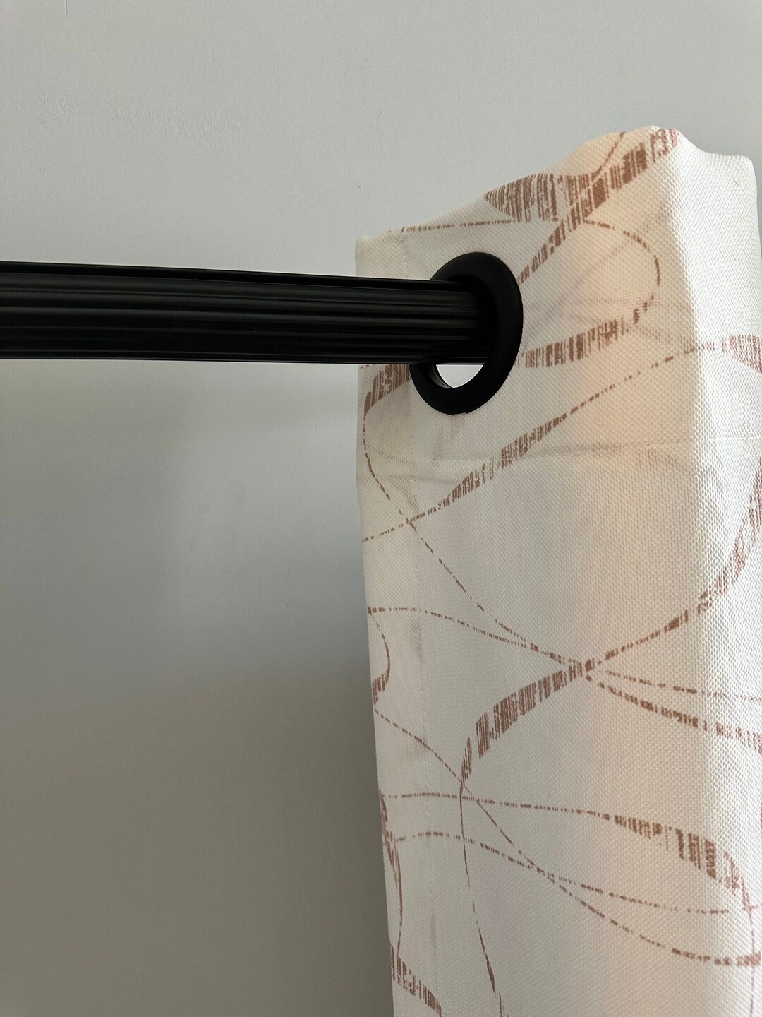 Brown Brush Pattern Luxury Custom Long Curtains , Living Room Curtains