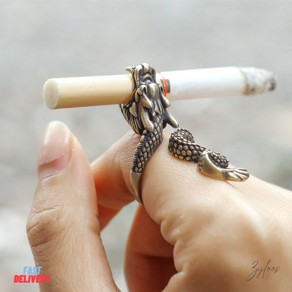 Elegant Cigarette Holder, Gold, Silver, Cigarette Holder, Finger Clip, Tobacco, Smoke, Herb, Cigarettes, Smoke Accessories,Gift for him,RZ09