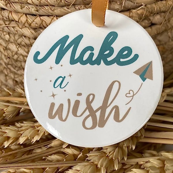 Médaillon "Make a wish", offrir un voeu, porte-bonheur, bonheur, gift, home decor