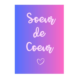 Sister of the Heart card, Sister postcard, correspondence card, Card 10.5x 14.8cm, Sister of the Heart message card, sister card