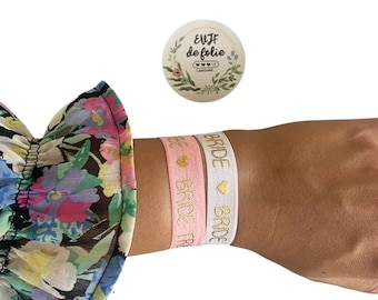 Bracelets élastiques EVJF Bride Tribe rose et Bride blanc, Enterrement vie de jeune fille, Cadeau invitées EVJF, accessoires EVJF, Girly