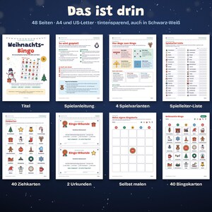 Printable Christmas Games Pack | Bingo, Christmas Quiz and Treasure Hunt | Family Games for Advent & Christmas Eve | German PDF image 5