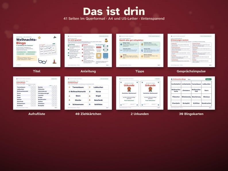 Senioren Weihnachtspaket Großdruck | Bingo, Rätsel-Adventskalender und Mandalas zum Ausdrucken | Seniorenheim & Betreuung | PDF deutsch image 5