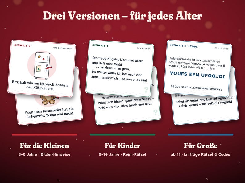 Printable Christmas Games Pack | Bingo, Christmas Quiz and Treasure Hunt | Family Games for Advent & Christmas Eve | German PDF image 4