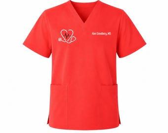 Custom Embroidered Unisex Scrub Set | V-Neck Top & Pant | Healthcare Uniform