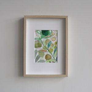 Semi di primavera-Nuovo piccolo acquerello originale, pittura astratta, acquerello Mix Media, acquerello di opere d'arte originali fatte a mano
