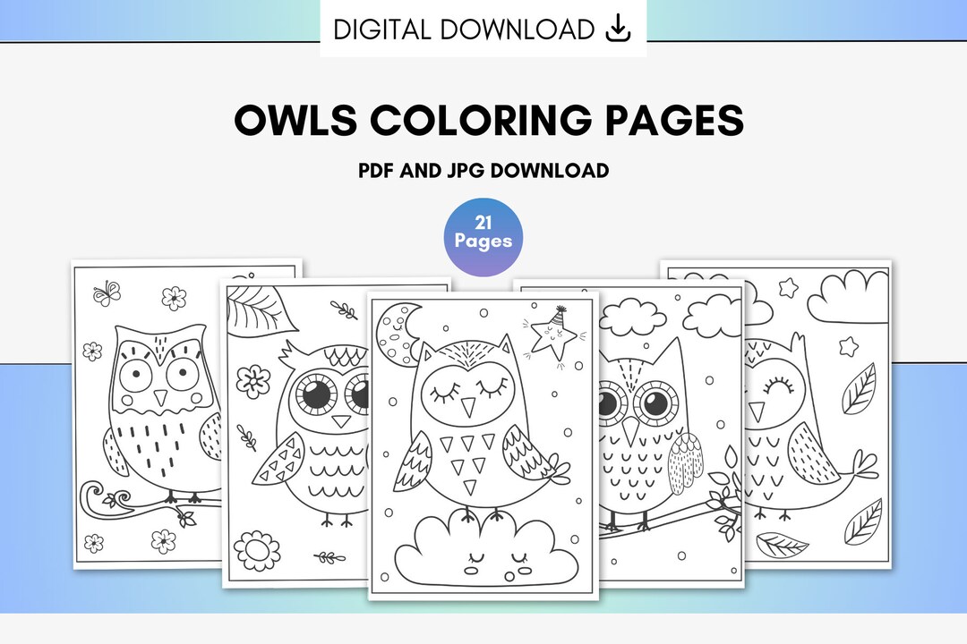 Owl Coloring Book Pages, 21 Owl Coloring Pages to Color, Owls, Birds, Outdoor Coloring Pages ...