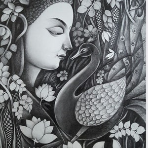 buddha sketch Drawing by Parth Garg  Saatchi Art