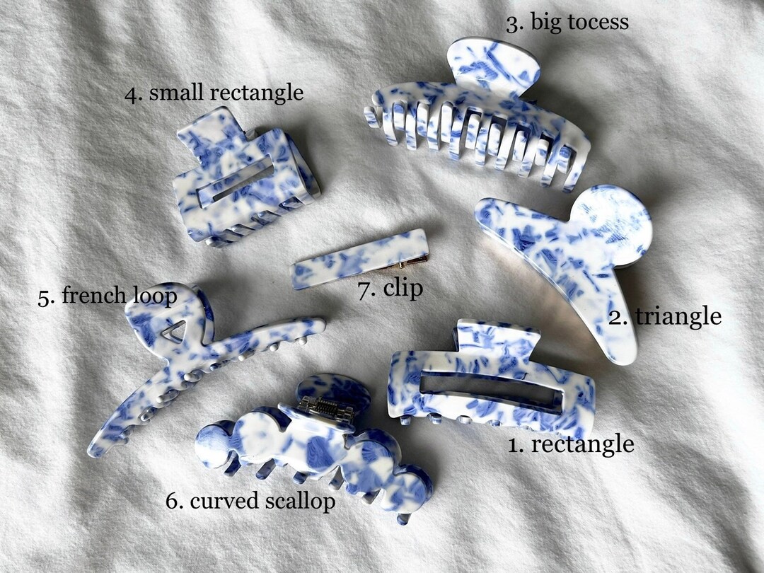 Blue Claw Hair Clip Gorgeous Hair Claw Cute Hair Clip Romantic Girly Gift Blue Cloud Sky Hair ...