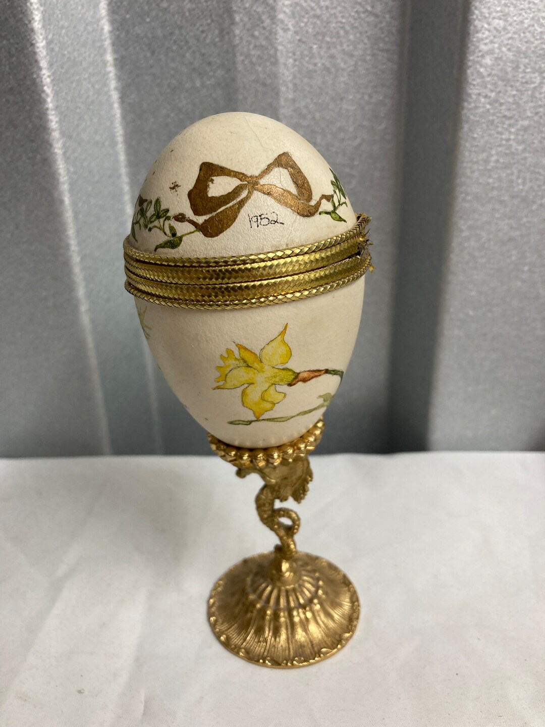 Vintage Golden Egg Jewellery Box Check Description Etsy UK