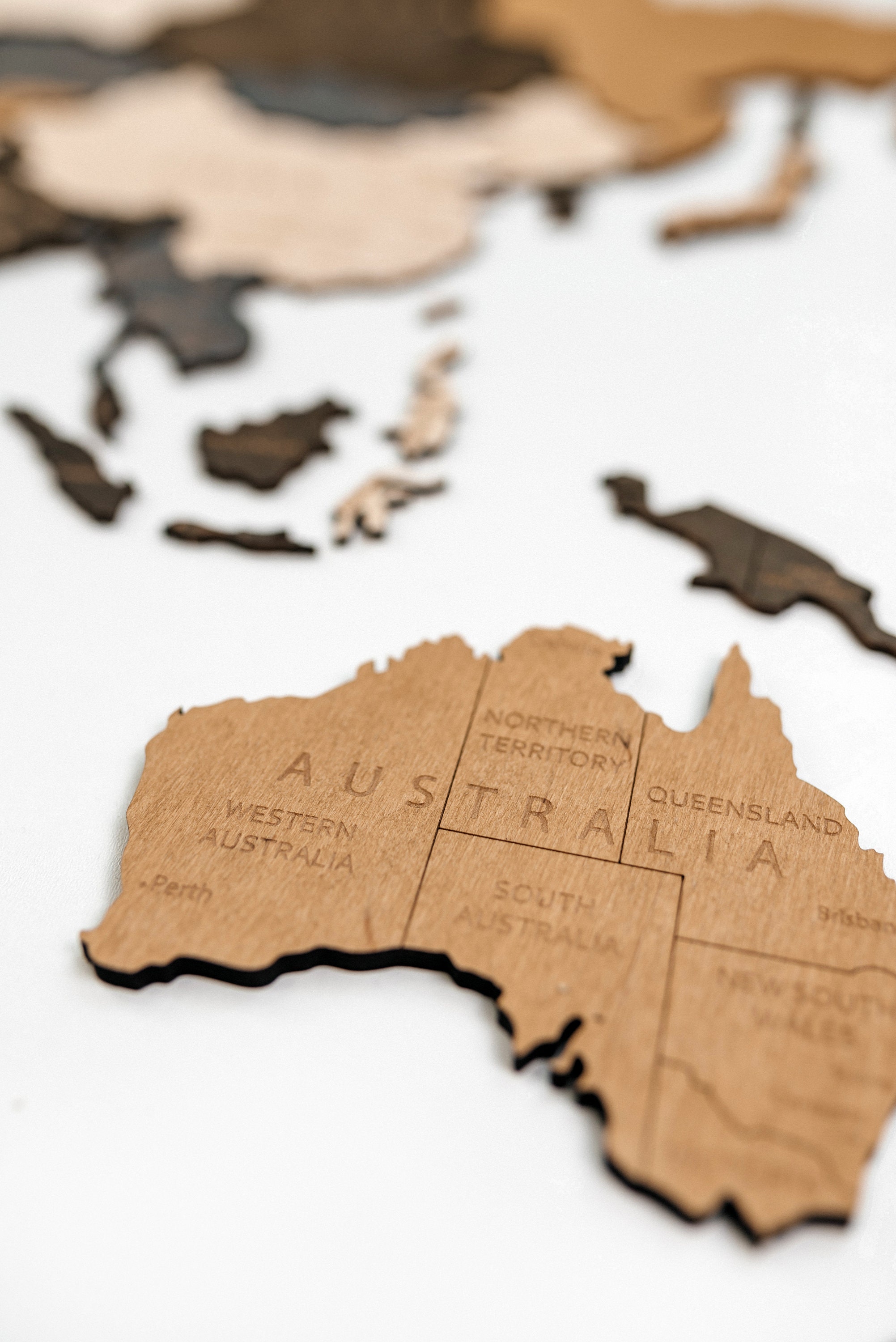 Natural 3D Wood World Map Wood Map for Wall Wooden Wall Map - Etsy