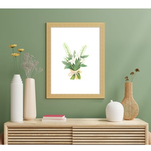 Flor de lirio imprimible, arte de pared en color agua, descarga digital imprimible, decoración del hogar, artes de pared imprimibles.