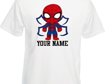 Personalized Cartoon Spider-Man T-Shirt, Unisex Superhero Tee