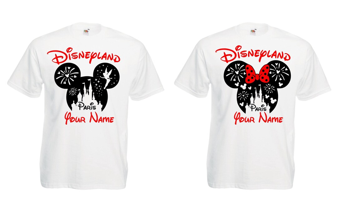 Printed Personalized Disney Paris Tshirt, Mickey Minnie Family