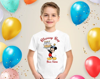Personalized Mickey Mouse Birthday T-Shirt: Celebration Tee for Adults & Kids