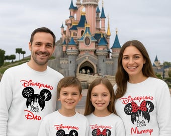 Printed Personalized Disney Paris 2026 Sweatshirt, Mickey Minnie Family Matching  2026 Trip Unisex Adults' kids top