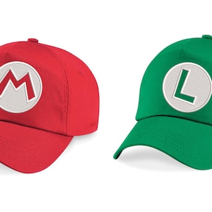 Embroidered Super Mario and Luigi Cap with Embroidery, Mario Bros Cap, Unisex or Men's, Mario Luigi Mario lovers Luigi lovers Cap